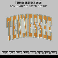 Tennesseetext 2808 Embroidery File 6 sizes