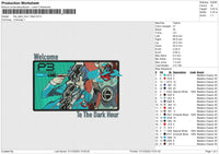 The dark hour Embroidery File 6 size