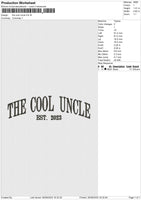 The Cool Uncle Embroidery File 6 size