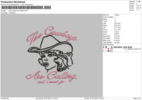 Cowboy girl 02 Embroidery File 6 size