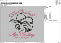 Cowboy girl 02 Embroidery File 6 size