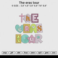 The eras tour Embroidery File 6 size