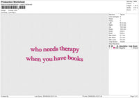 Therapy Embroidery File 6 size