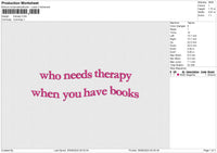 Therapy Embroidery File 6 size