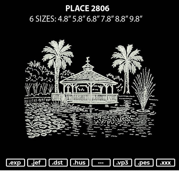 Place Outline Embroidery File 6 sizes
