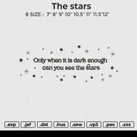 The stars Embroidery File 6 sizes