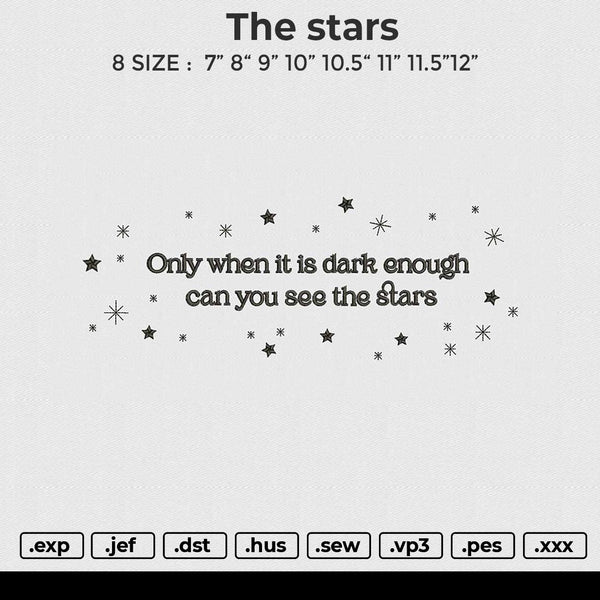 The stars Embroidery File 6 sizes
