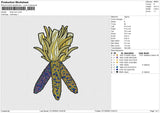 three corn Embroidery File 6 size