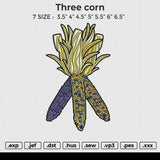 three corn Embroidery File 6 size