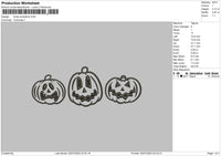 Threepumpkins Embroidery File 6 sizes