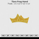 Tiara Frog Hand Embroidery File 6 size