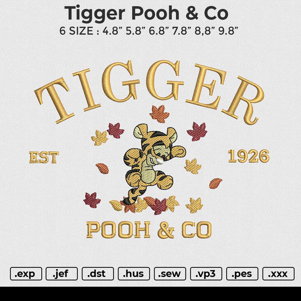 Tigger pooh & co Embroidery File 6 size