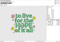 To live Embroidery File 6 size