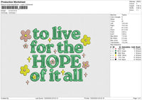 To live Embroidery File 6 size