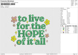 To live Embroidery File 6 size