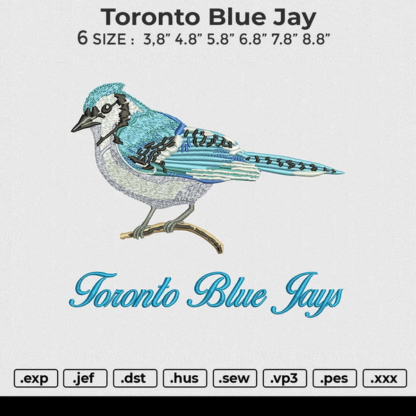 Toronto Blue jay Embroidery File 4 size