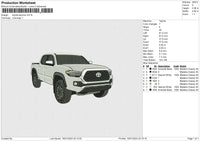 Toyota tacoma Embroidery File 6 size