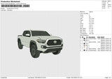 Toyota tacoma Embroidery File 6 size