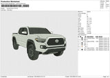 Toyota tacoma Embroidery File 6 size