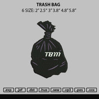 Trash Bag Embroidery File 6 sizes