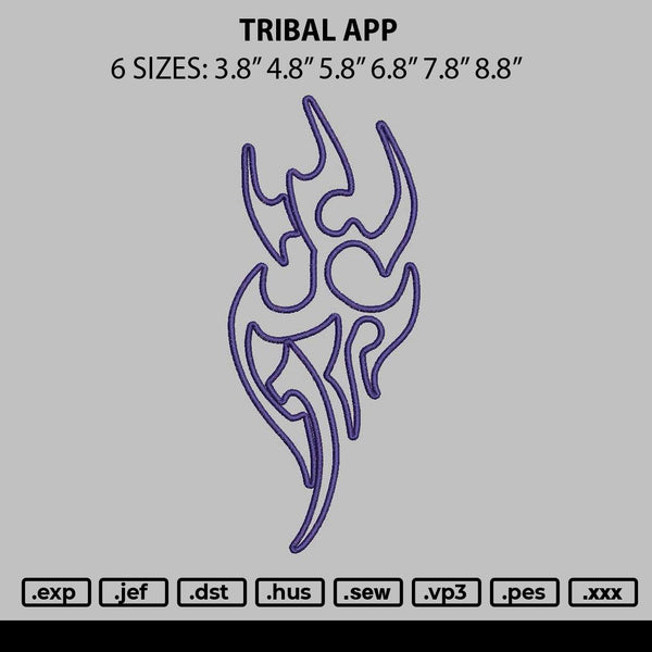 Tribal App 1103 Embroidery File 6 sizes