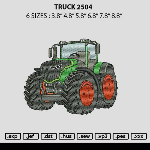 Truck 2504 Embroidery File 6 sizes