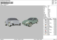 Two Cars 1703 Embroidery File 6 sizes