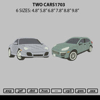 Two Cars 1703 Embroidery File 6 sizes