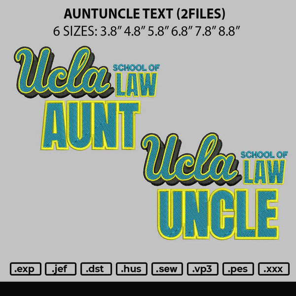 Auntuncle Text Embroidery 2 Files