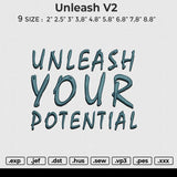 Unleash Embroidery File 6 size