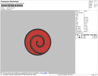 Uzumaki Logo Embroidery File 4 size