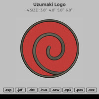 Uzumaki Logo Embroidery File 4 size