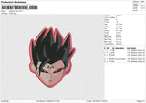 Vegeta's head Embroidery File 6 size