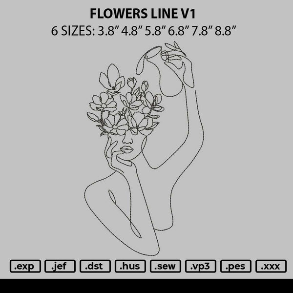 Flowers  Line V1 Embroidery File 6 sizes