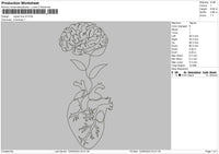 Heart Outline V2 Embroidery File 6 sizes