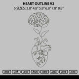 Heart Outline V2 Embroidery File 6 sizes