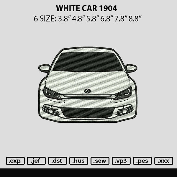 White Car 1904 Embroidery File 6 sizes