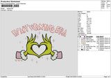 Lovehandgrinch 02 Embroidery File 6 sizes