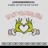 Lovehandgrinch 02 Embroidery File 6 sizes