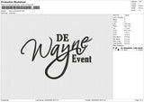 Wayn Event22225 Embroidery File 6 size