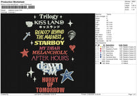 Weekend songs Embroidery File 6 size