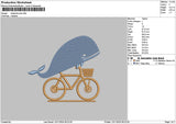 Whale 01 Embroidery File 6 sizes