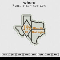 where Embroidery File 6 sizes