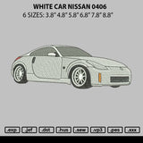 White Car Nissan 0406 Embroidery File 6 sizes