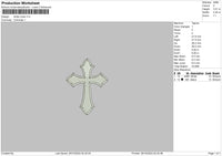 White Cross Embroidery File 6 sizes