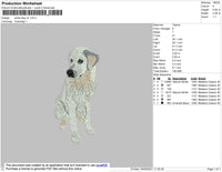 White Dog Embroidery File 4 size