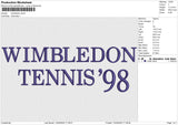 Wimbledon Embroidery File 6 size