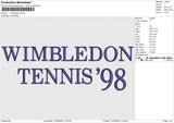 Wimbledon Embroidery File 6 size