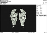 Wings Embroidery File 6 sizes