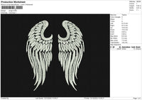 Wings Embroidery File 6 sizes